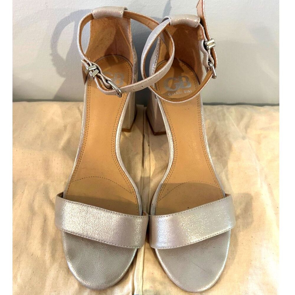 Gianni Bini Silver Block Party Sandals - Size 6.5